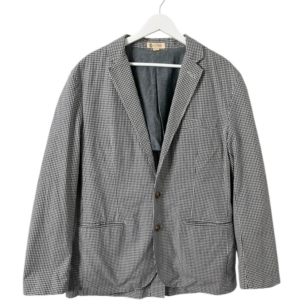 J. Crew Men’s Ludlow Blazer‎ Jacket Black and White Gingham Size Large